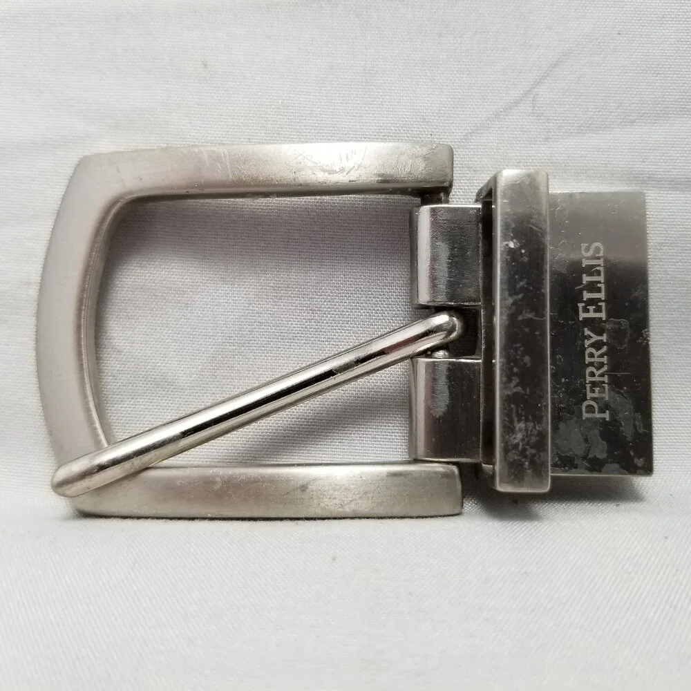 Vintage‎ Belt Buckle Perry Ellis Dress Up Pin Buckle Clamp Screws Closure Unisex